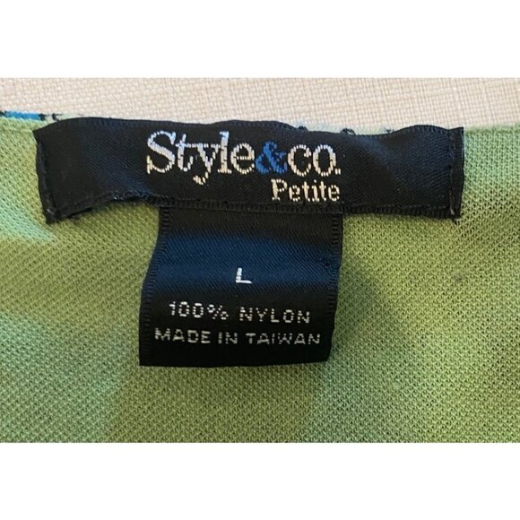 Style & Co. Green Paisley Sleeveless Top Petite Large - Picture 3 of 6